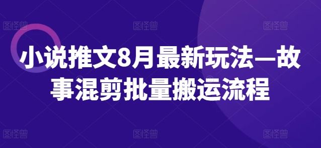 小说推文8月最新玩法—故事混剪批量搬运流程-LH资源分享网