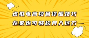 虚拟电商项目详细技巧拆解，保姆级教程，在家也可以轻松月入过万。-LH资源分享网