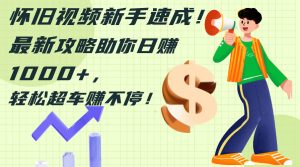 （12250期）怀旧视频新手速成！最新攻略助你日赚1000+，轻松超车赚不停-LH资源分享网