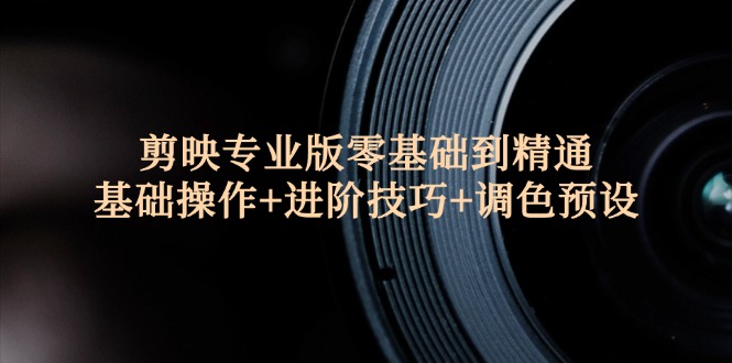 （12310期）剪映专业版零基础到精通：基础操作+进阶技巧+调色预设"-LH资源分享网