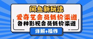 （12320期）闲鱼新玩法，爱奇艺会员低价渠道，各种影视会员低价渠道详解-LH资源分享网