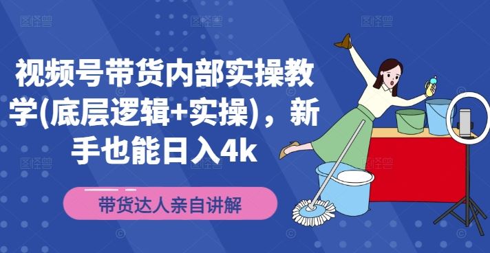 视频号带货内部实操教学(底层逻辑+实操)，新手也能日入4k-LH资源分享网
