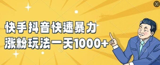 快手抖音快速暴力涨粉玩法，新手小白也能学会，一天1k+【揭秘】-LH资源分享网