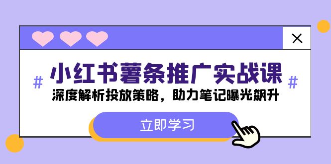 小红书-薯条推广实战课：深度解析投放策略，助力笔记曝光飙升-LH资源分享网