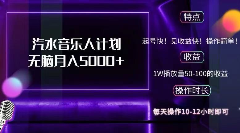（12429期）抖音汽水音乐人计划无脑月入5000+-LH资源分享网