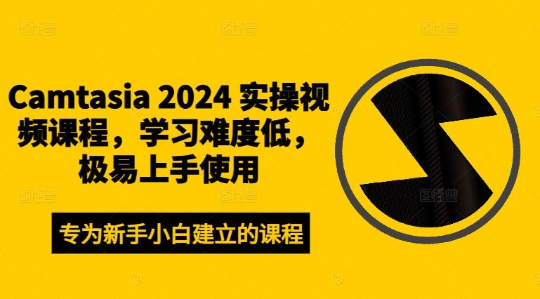 Camtasia 2024 实操视频课程，学习难度低，极易上手使用-LH资源分享网