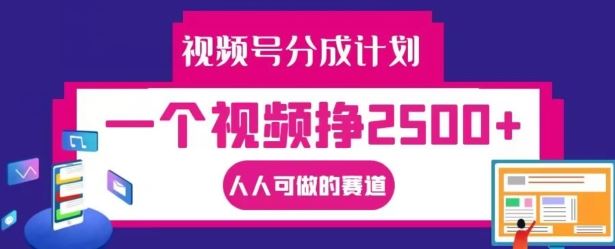 视频号分成计划，一个视频挣2500+，人人可做的赛道【揭秘】-LH资源分享网