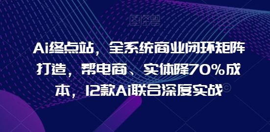 Ai终点站，全系统商业闭环矩阵打造，帮电商、实体降70%成本，12款Ai联合深度实战【0906更新】-LH资源分享网