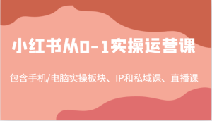 小红书从0-1实操运营课，包含手机/电脑实操板块、IP和私域课、直播课（97节）-LH资源分享网