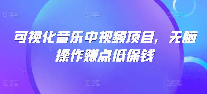 可视化音乐中视频项目，无脑操作赚点低保钱-LH资源分享网