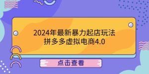 2024年最新暴力起店玩法,拼多多虚拟电商4.0,24小时实现成交,单人可以..-LH资源分享网