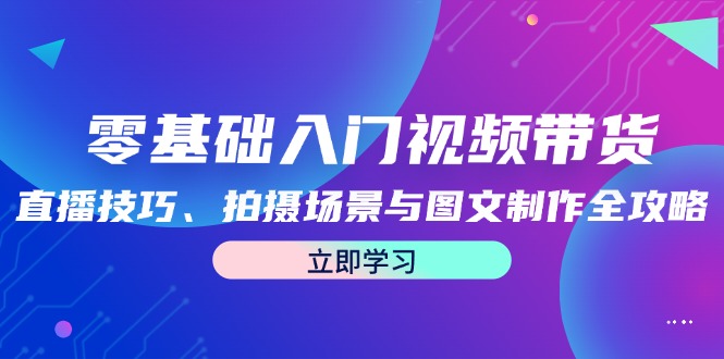 零基础入门视频带货：直播技巧、拍摄场景与图文制作全攻略-LH资源分享网