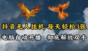 抖音无人直播，电脑全自动挂机，每天轻松300＋，彻底解放双手！-LH资源分享网