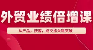 外贸业绩倍增课,从产品,获客,成交抓关键突破-LH资源分享网