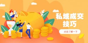 私域成交技巧,帮你从入门到精通,破解四大痛点,快速变现,轻松收钱-LH资源分享网