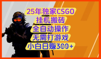 25年独家CSGO挂G搬砖，全自动操作，无需打游戏，小白日入3张+【揭秘】-LH资源分享网