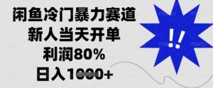 闲鱼冷门暴力赛道，新人当天开单，利润80%，日入1k+【揭秘】-LH资源分享网