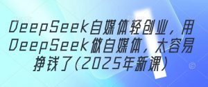 DeepSeek自媒体轻创业，用DeepSeek做自媒体，太容易挣钱了(2025年新课)-LH资源分享网