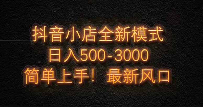 抖音小店全新模式 最新风口，日收入500-5000+！小白简单上手-LH资源分享网