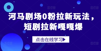 河马剧场0粉拉新玩法，短剧拉新嘎嘎爆-LH资源分享网