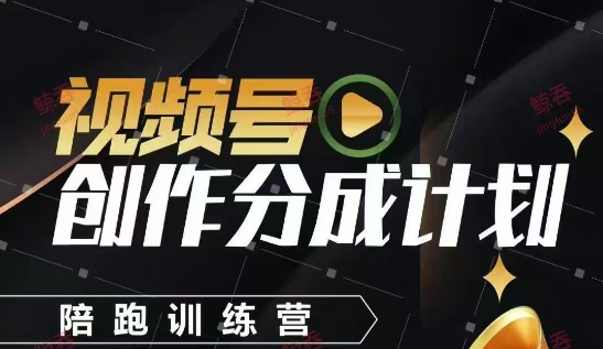 视频号创作分成计划陪跑训练营，手把手教会你如何制作视频，细水长流型项目-LH资源分享网