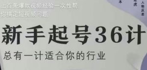 新手起号36计2.0,四年行业沉淀,上百条爆款视频经验一次性帮你搞定短视频问题-LH资源分享网