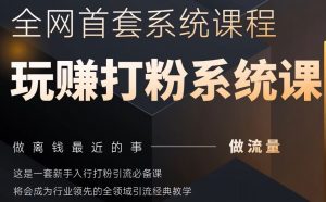 2025行业首套全网全域打粉系统神课,做流量做离钱最近的事,一套新手入行打粉引流必备课-LH资源分享网