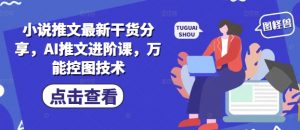 小说推文最新干货分享，AI推文进阶课，万能控图技术-LH资源分享网