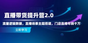 直播带货提升营2.0:流量逻辑数据,直播场景主题搭建,门店直播年销千万-LH资源分享网