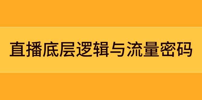 直播底层逻辑与流量密码：定位模型+案例拆解，急速流承接与数据优化全攻略-LH资源分享网