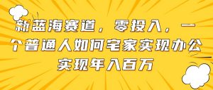 新蓝海赛道,零投入,一个普通人如何宅家办公实现年入百万-LH资源分享网