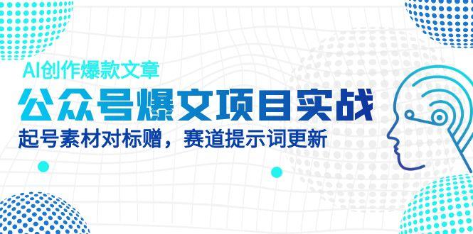公众号爆文项目实战，AI创作爆款文章，起号素材对标赠(附赛道AI提示词-LH资源分享网
