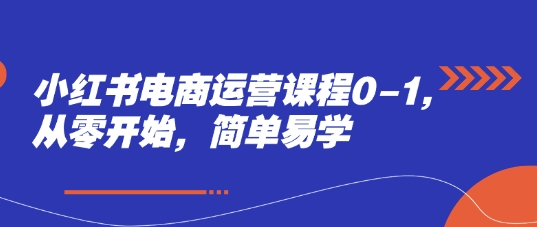 小红书电商运营课程0-1，从零开始，简单易学-LH资源分享网