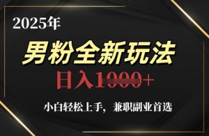2025年男粉全新玩法，小白轻松上手，兼职副业首选，轻轻松松日入1k+-LH资源分享网
