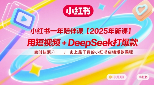 小红书一年陪伴课【2025年新课】，用短视频+deepSeek打爆款，史上最干货的小红书店铺爆款课程-LH资源分享网