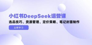小红书DeepSeek运营课，选品技巧、货源管理、定价策略、笔记封面制作-LH资源分享网
