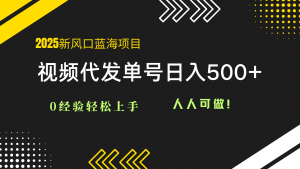 2025视频代发蓝海项目：0经验轻松上手，单号日入500+，人人可做！-LH资源分享网