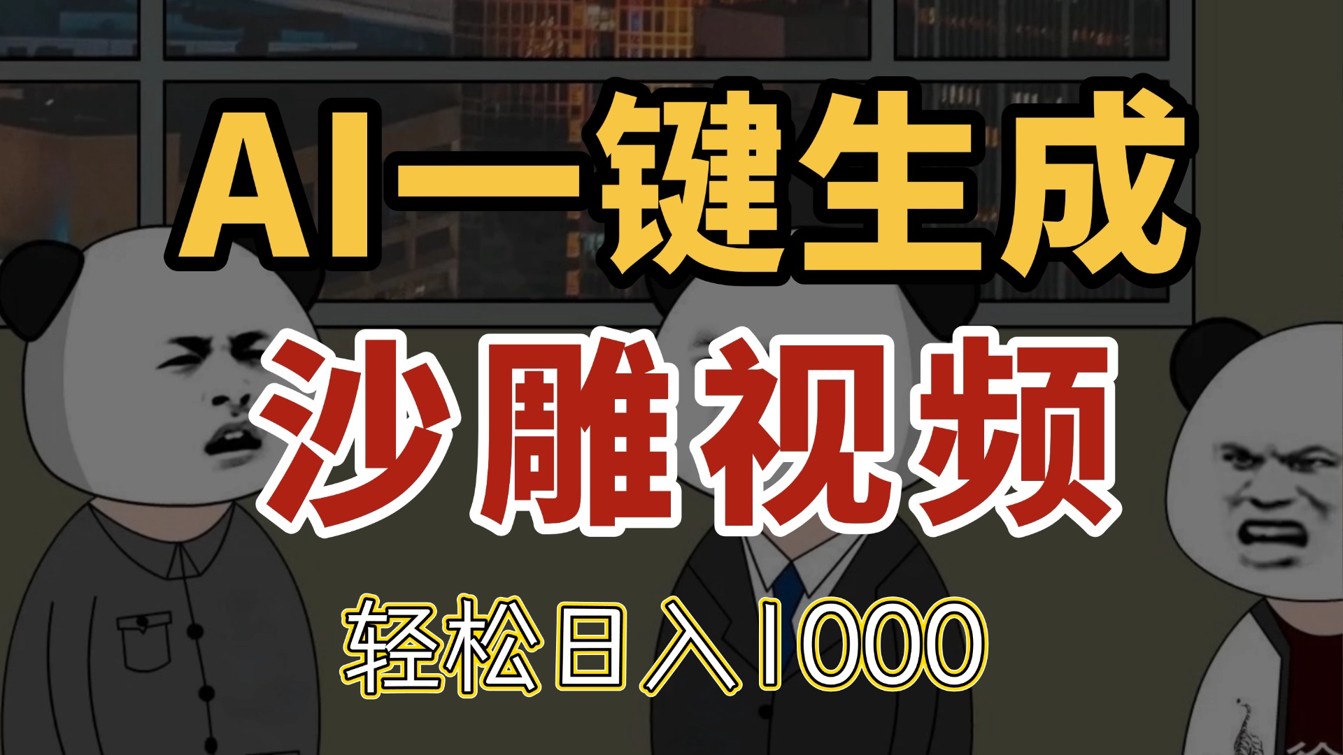 AI一键生成沙雕视频，一条视频千万播放，轻松日入1000-LH资源分享网