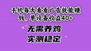 （14767期）手机每天看看广告就能赚钱，单设备收益40+ 无需养鸡，实测稳定-LH资源分享网