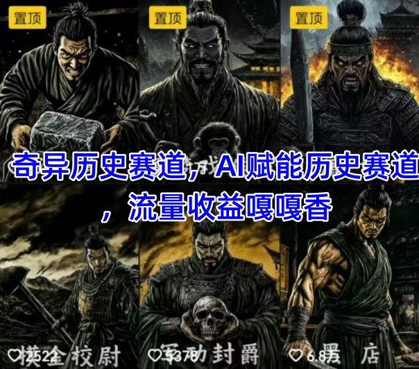 抖音奇异历史赛道，AI赋能历史赛道，流量收益嘎嘎香，狂撸伙伴计划-LH资源分享网