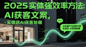 2025实体强效率方法:AI批量产出获客文案,实体店AI获客秘籍-LH资源分享网
