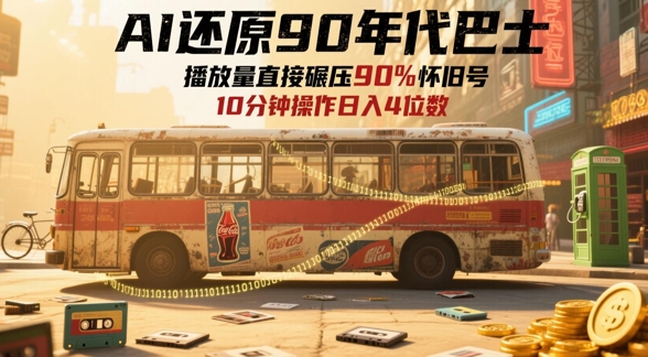 AI还原90年代巴士，一帧就让70后泪崩，播放量直接碾压90%怀旧号，每天操作十分钟，日入四位数-LH资源分享网