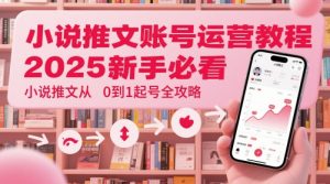 小说推文账号运营起号教程，2025新手必看，小说推文从0到1起号全攻略-LH资源分享网