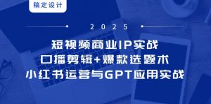 短视频商业IP实战6期：口播剪辑+爆款选题术，小红书运营与GPT应用实战-LH资源分享网