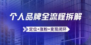 个人品牌全流程拆解：定位+涨粉+变现闭环，微信生态运营与资源整合-LH资源分享网