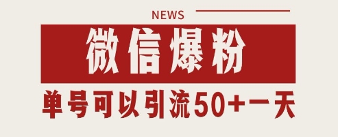 微信爆粉，私域暴力引流打法日引千粉 单号日进50+【揭秘】-LH资源分享网