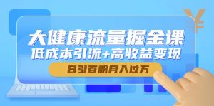 大健康流量掘金课，低成本引流+高收益变现，日引百粉月入过万-LH资源分享网