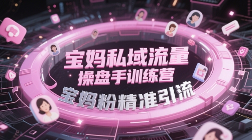 宝妈私域流量操盘手训练营，宝妈粉精准引流-LH资源分享网
