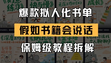 最新爆款拟人化书单玩法，假如书籍会说话，保姆级教程-LH资源分享网