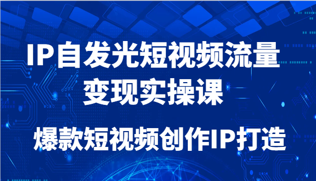 IP自发光短视频流量变现实操课，爆款短视频创作IP打造-LH资源分享网